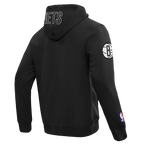 NBA BROOKLYN NETS CLASSIC WIND SUIT MEN'S WOVEN FULL ZIP PULLOVER HOODIE (BLACK)