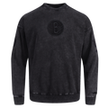 NBA BROOKLYN NETS WASHED CLASSIC MEN'S CREWNECK SWEATSHIRT (WASHED BLACK)