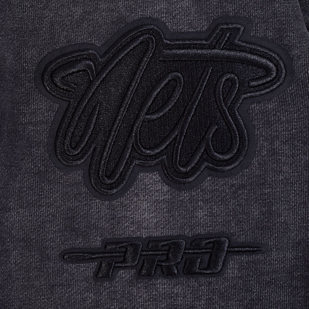 NBA BROOKLYN NETS WASHED CLASSIC MEN'S CREWNECK SWEATSHIRT (WASHED BLACK)