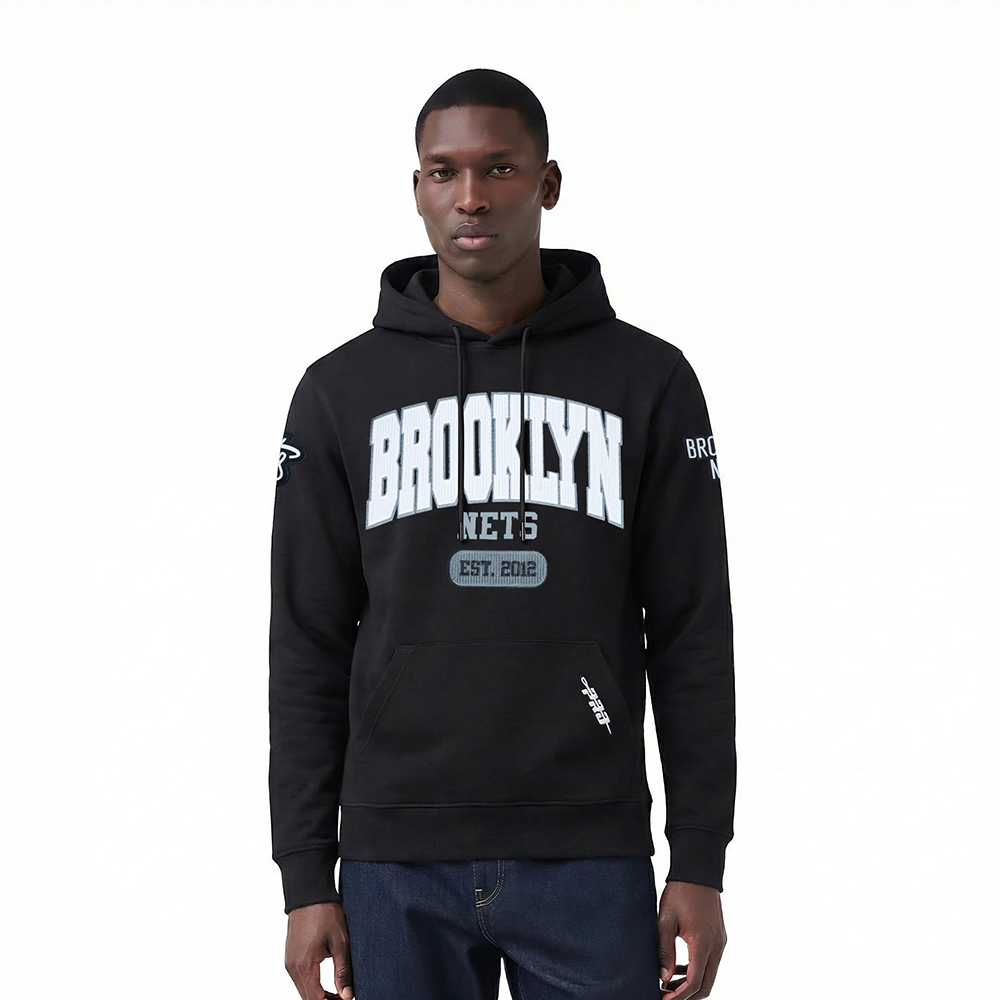 NBA BROOKLYN NETS CITY ARCH MEN'S FLC PO HOODIE (BLACK)