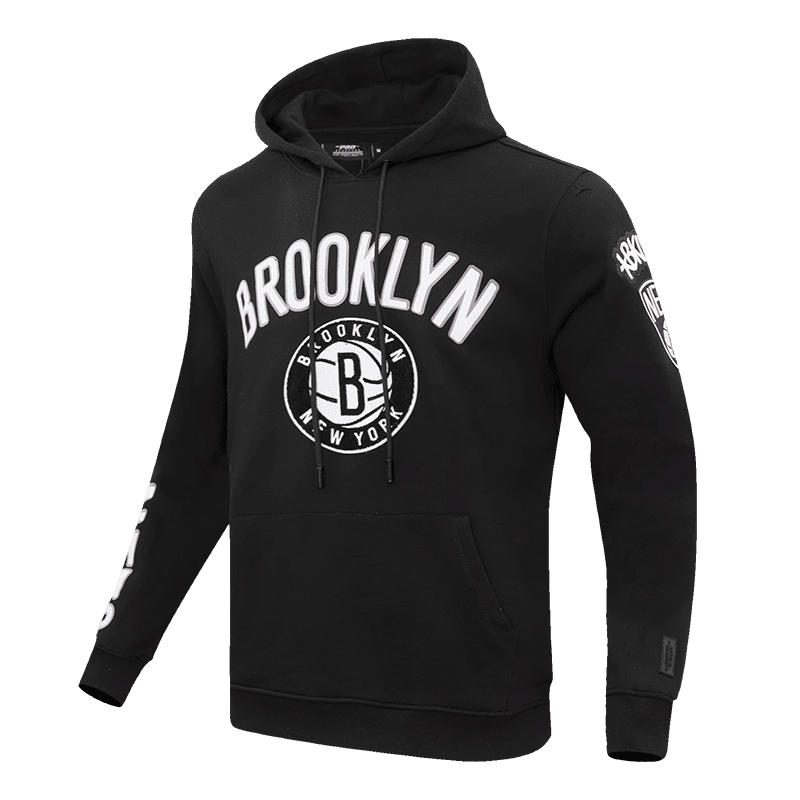 NBA BROOKLYN NETS CLASSIC MEN'S PULLOVER HOODIE (BLACK)