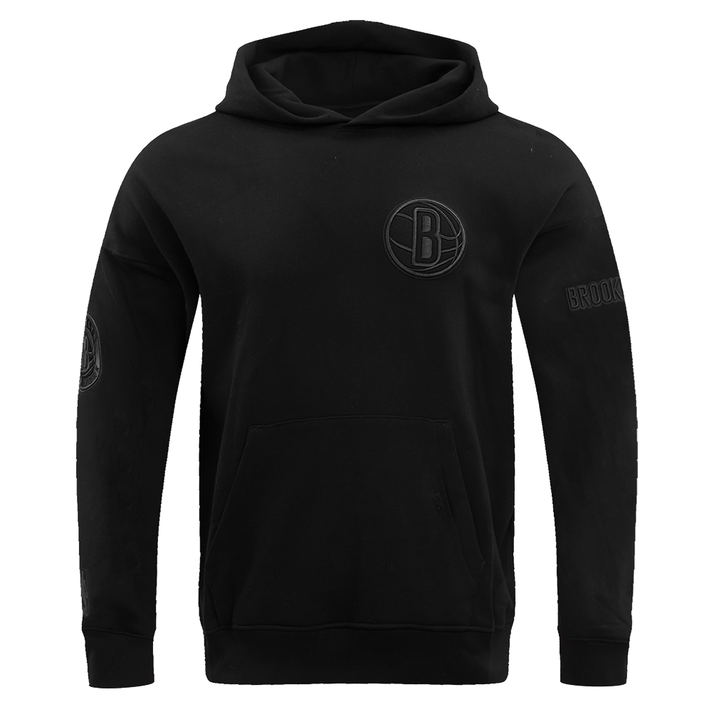 NBA BROOKLYN NETS NEUTRAL CHANDAIL À CAPUCHON À ÉPAULES TOMBANTES POUR HOMME (NOIR)