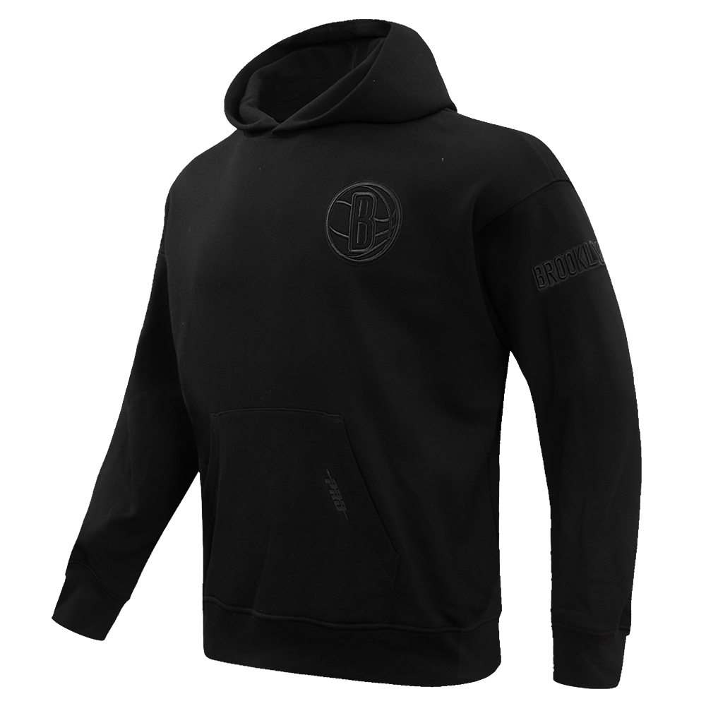 NBA BROOKLYN NETS NEUTRAL CHANDAIL À CAPUCHON À ÉPAULES TOMBANTES POUR HOMME (NOIR)