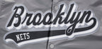 NBA BROOKLYN NETS SCRIPT TAIL MEN'S SATIN JACKET (GRAY)