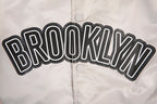 NBA BROOKLYN NETS BIG LOGO MEN'S SATIN JACKET (SILVER)