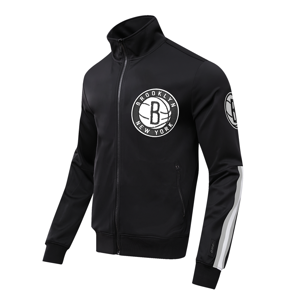 NBA BROOKLYN NETS CLASSIC MEN'S TRACK JACKET (BLACK)