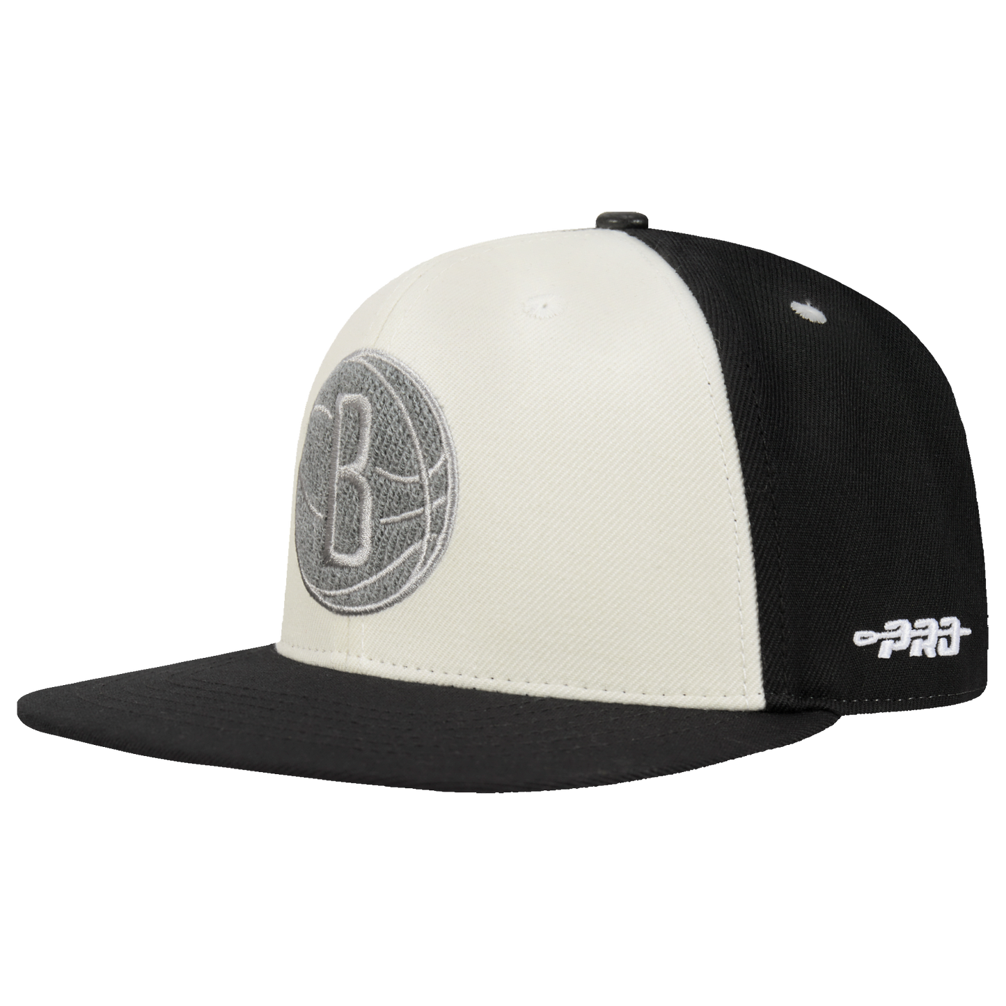 NBA BROOKLYN NETS REVERSE FRENCH TERRY PINCH FRONT SNAPBACK HAT (EGGSHELL/ BLACK)