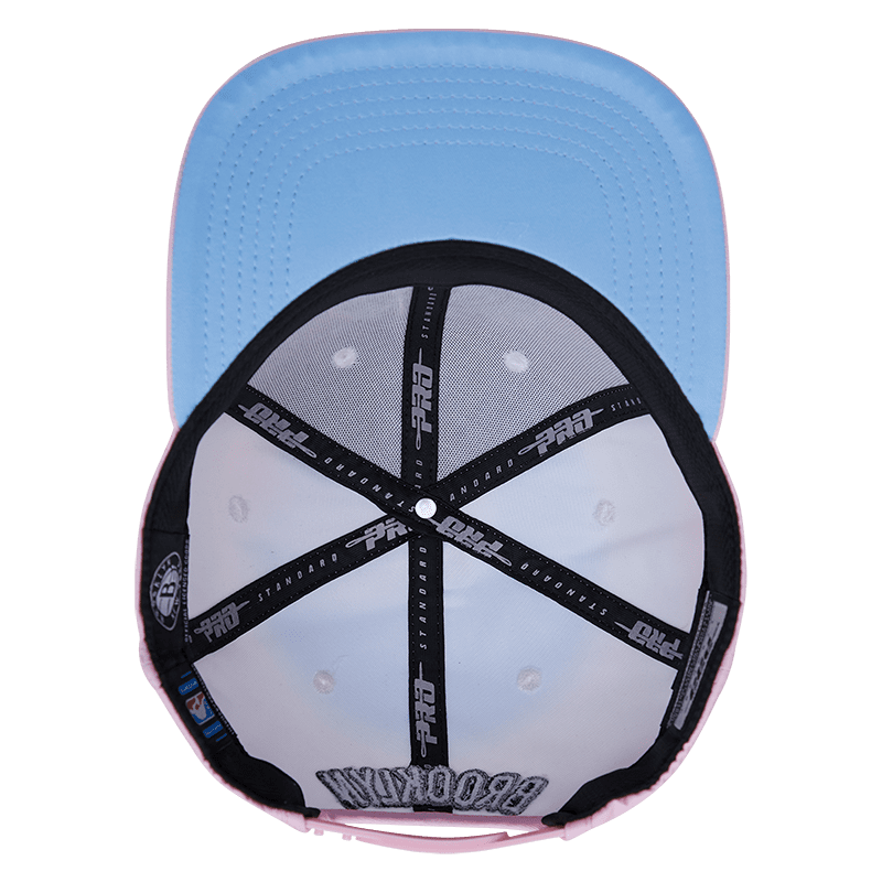 NBA BROOKLYN NETS LOGO UNISEX SNAPBACK HAT (BLUE/WHITE/PINK)