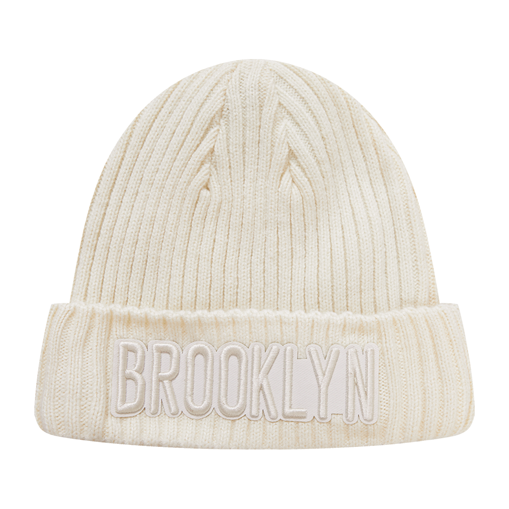 NBA BROOKLYN NETS NEUTRAL UNISEX BEANIE (EGGSHELL)