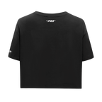 NBA BROOKLYN NETS RETRO ELEVATION WOMEN'S SINGLE JERSEY BOXY TEE (BLACK)