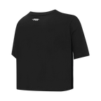 NBA BROOKLYN NETS RETRO ELEVATION WOMEN'S SINGLE JERSEY BOXY TEE (BLACK)