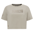 NBA BROOKLYN NETS NEUTRAL WOMEN'S SINGLE JERSEY BOXY TEE (TAUPE)