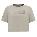 NBA BROOKLYN NETS NEUTRAL WOMEN'S SINGLE JERSEY BOXY TEE (TAUPE)