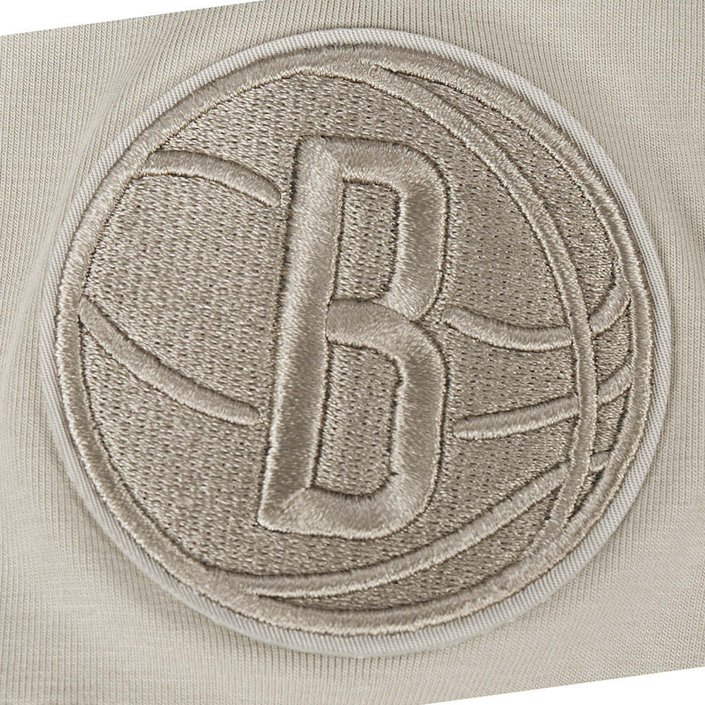 NBA BROOKLYN NETS NEUTRAL WOMEN'S SINGLE JERSEY BOXY TEE (TAUPE)