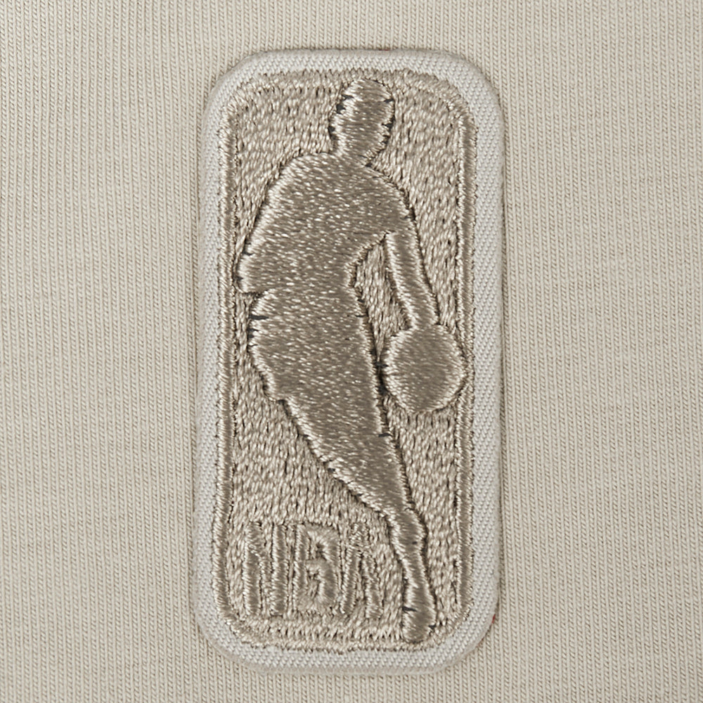 NBA BROOKLYN NETS NEUTRAL WOMEN'S SINGLE JERSEY BOXY TEE (TAUPE)