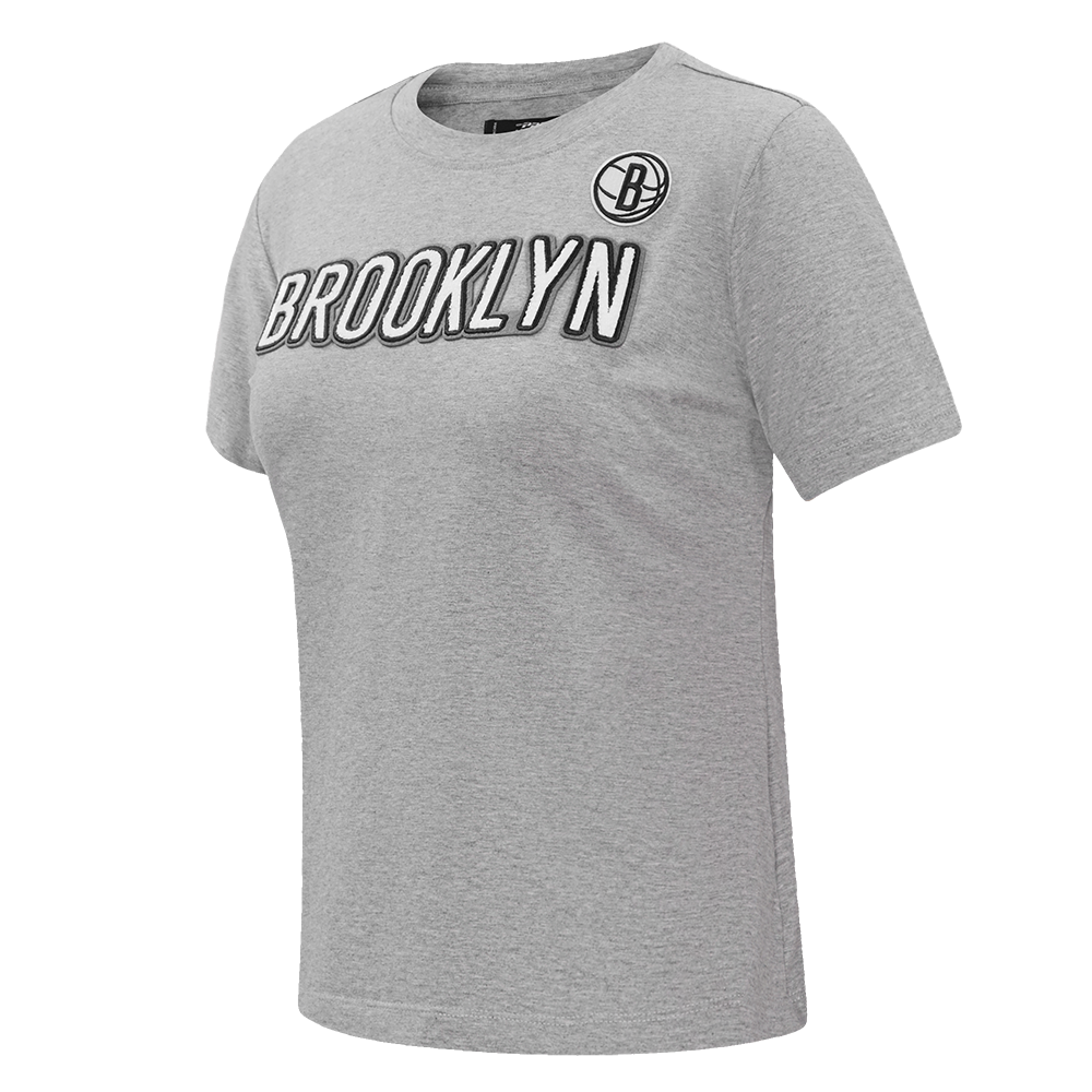 NBA BROOKLYN NETS CLASSIC SHORT SLEEVE WOMEN'S SLIM FIT TEE (HEATHER GREY)
