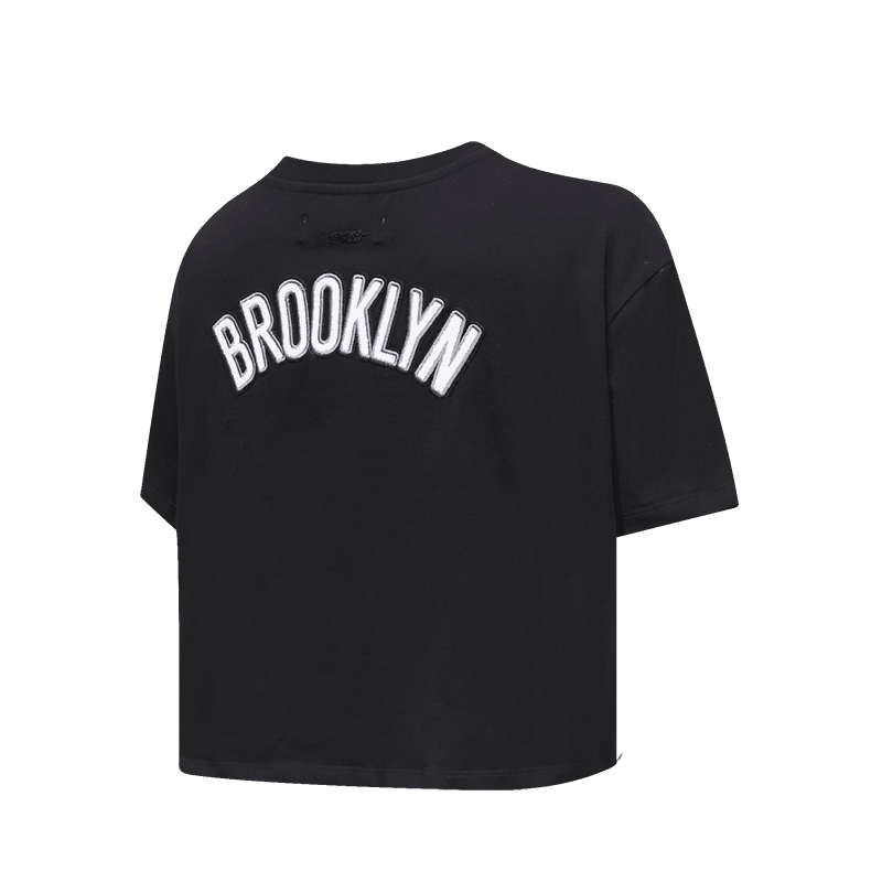NBA BROOKLYN NETS CLASSIC WOMEN'S BOXY TEE (BLACK)