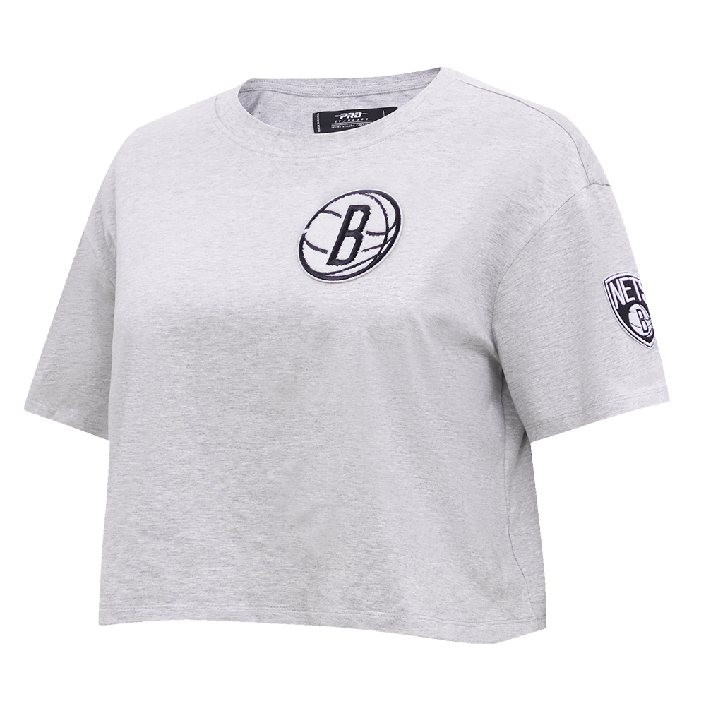 NBA BROOKLYN NETS CLASSIC WOMEN'S BOXY TEE (HEATHER GREY)