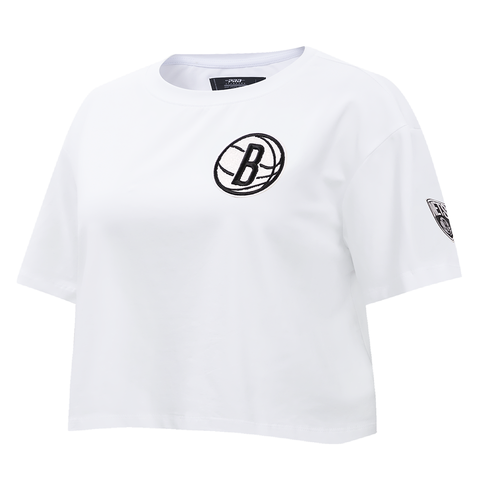 NBA BROOKLYN NETS CLASSIC WOMEN'S BOXY TEE (WHITE)