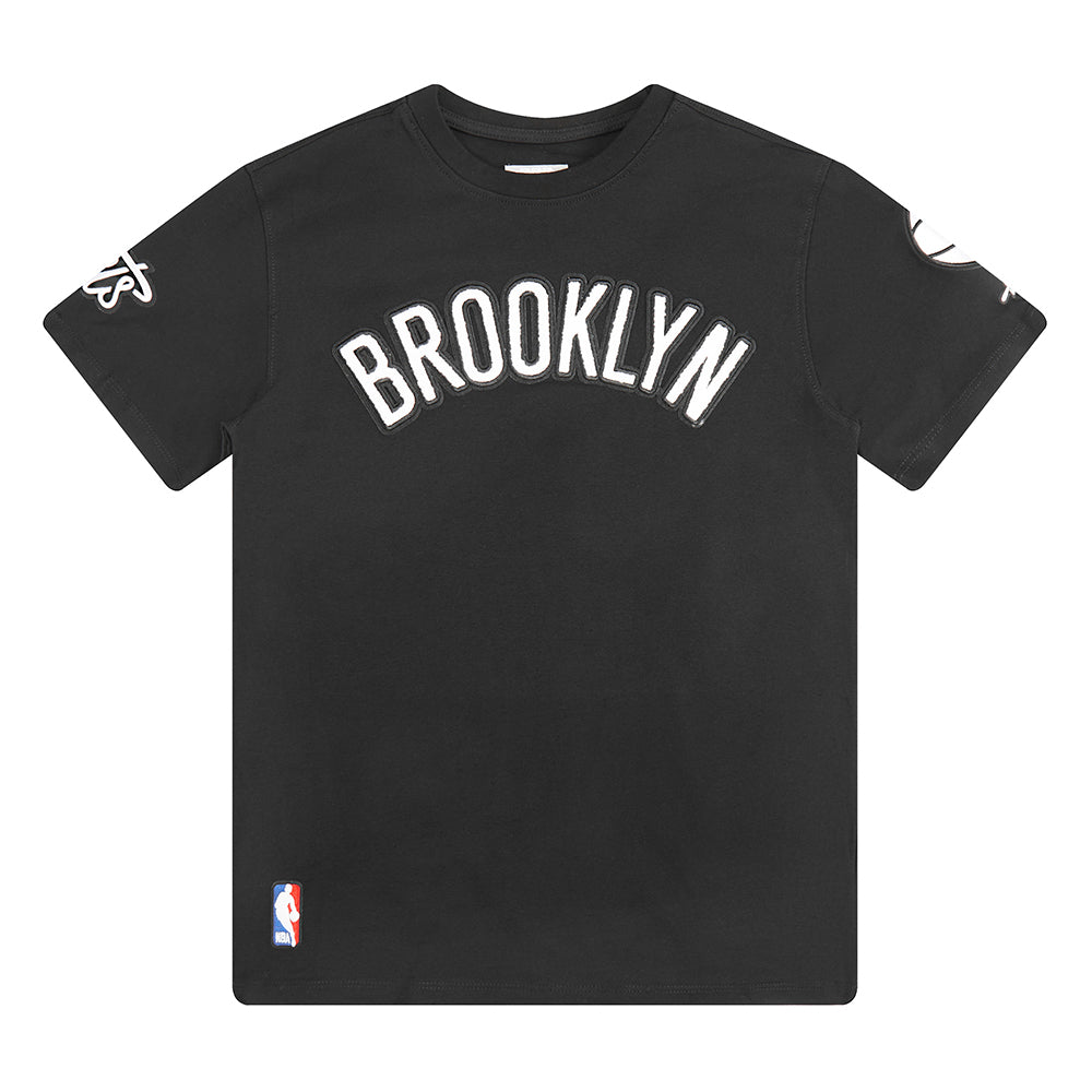 NBA BROOKLYN NETS CLASSIC BIG BOY'S SINGLE JERSEY TEE (BLACK)