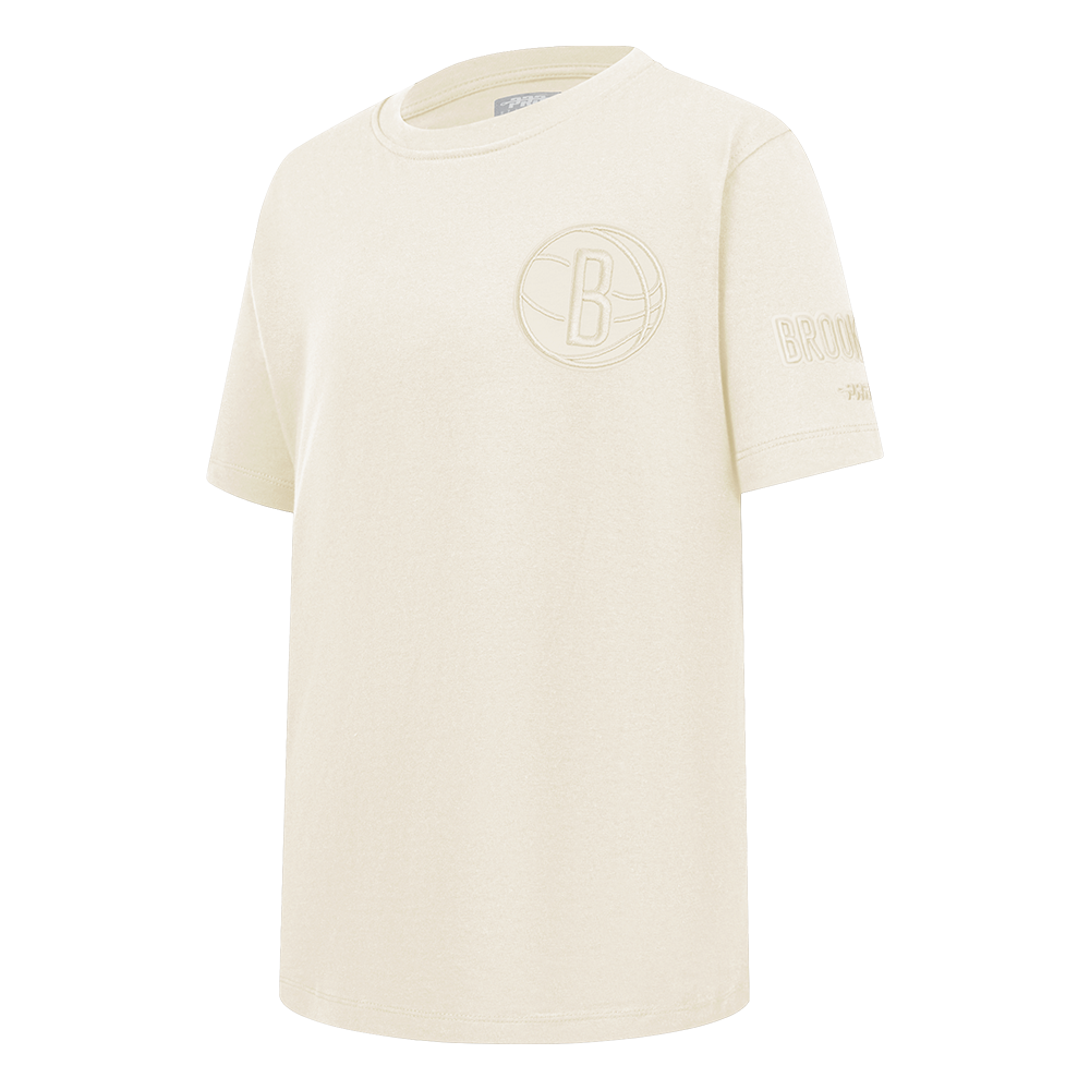 NBA BROOKLYN NETS NEUTRAL BIG BOYS SINGLE JERSEY TEE (EGGSHELL)