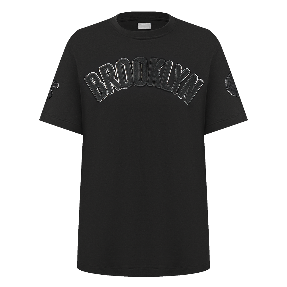 NBA BROOKLYN NETS TRIPLE BLACK BIG BOY'S SINGLE JERSEY TEE (BLACK)