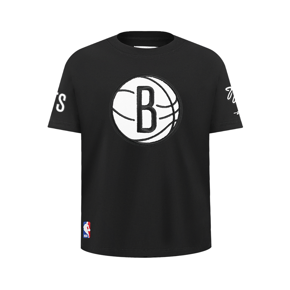 NBA BROOKLYN NETS RETRO CLASSIC SINGLE JERSEY BIG BOY'S SINGLE JERSEY TEE (BLACK)