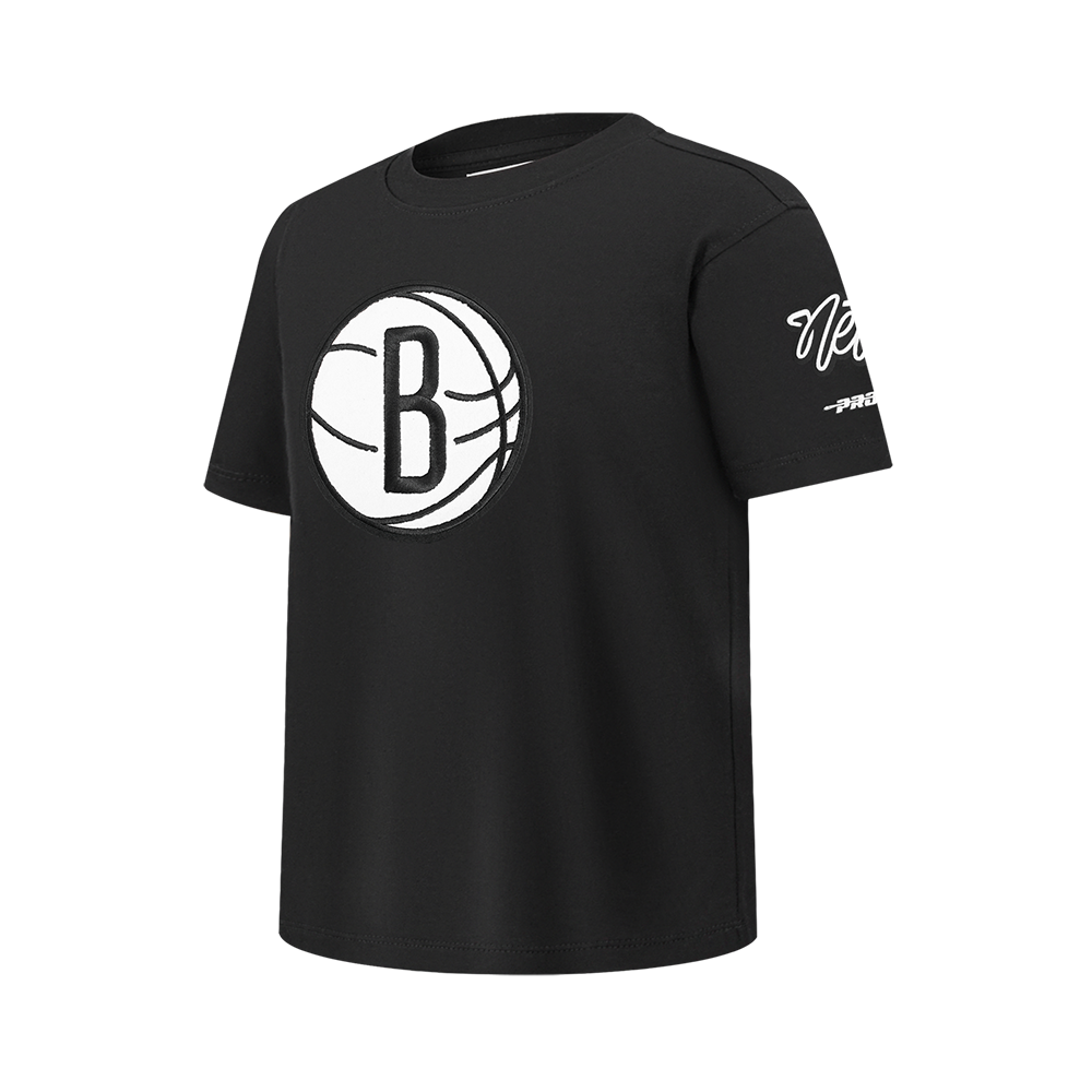 NBA BROOKLYN NETS RETRO CLASSIC SINGLE JERSEY BIG BOY'S SINGLE JERSEY TEE (BLACK)