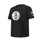 NBA BROOKLYN NETS RETRO CLASSIC SINGLE JERSEY BIG BOY'S SINGLE JERSEY TEE (BLACK)