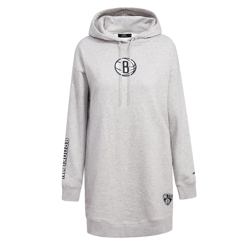 NBA BROOKLYN NETS CLASSIC ROBE À CAPUCHON POUR FEMME (GRIS CHINÉ)