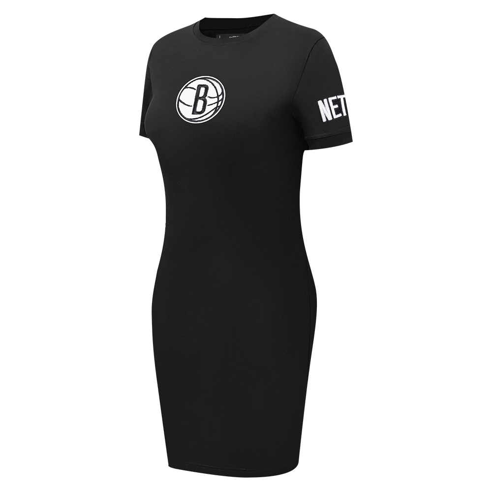 NBA BROOKLYN NETS CLASSIC WOMEN'S BODYCON DRESS (BLACK)