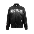 NBA BROOKLYN NETS CLASSIC BLOUSON EN SATIN POUR GARÇON JUNIOR (NOIR)