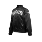 NBA BROOKLYN NETS CLASSIC BLOUSON EN SATIN POUR GARÇON JUNIOR (NOIR)