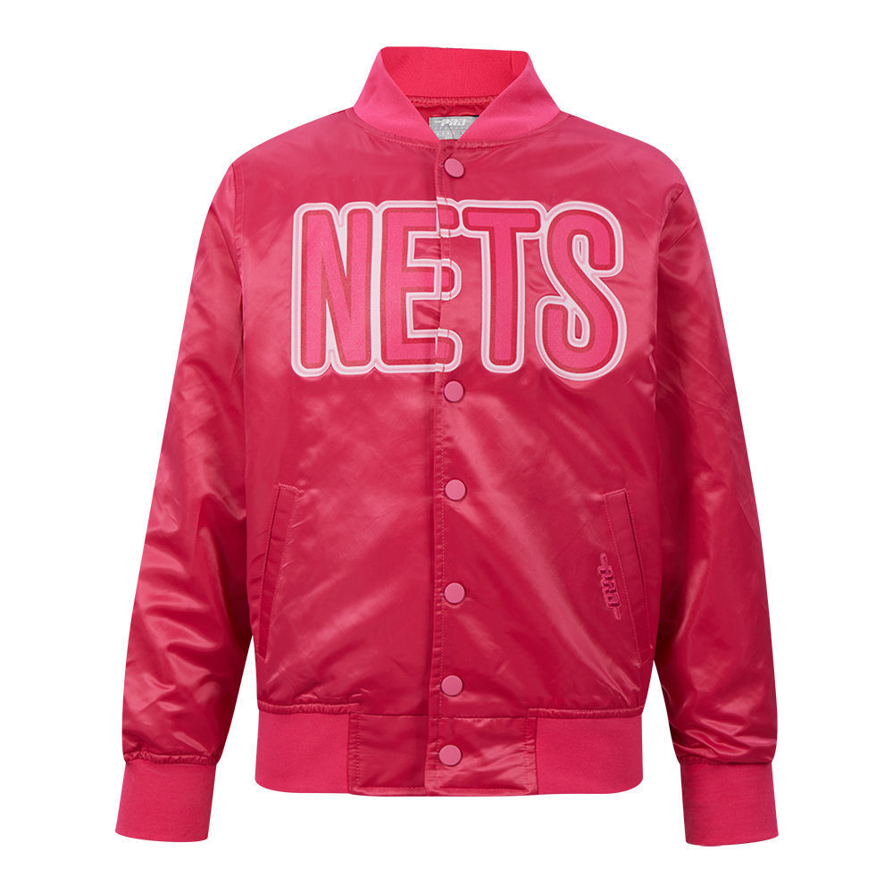 NBA BROOKLYN NETS BLOUSON TRIPLE ROSE EN SATIN POUR FILLE JUNIOR (VIOLET BETTERAVE)