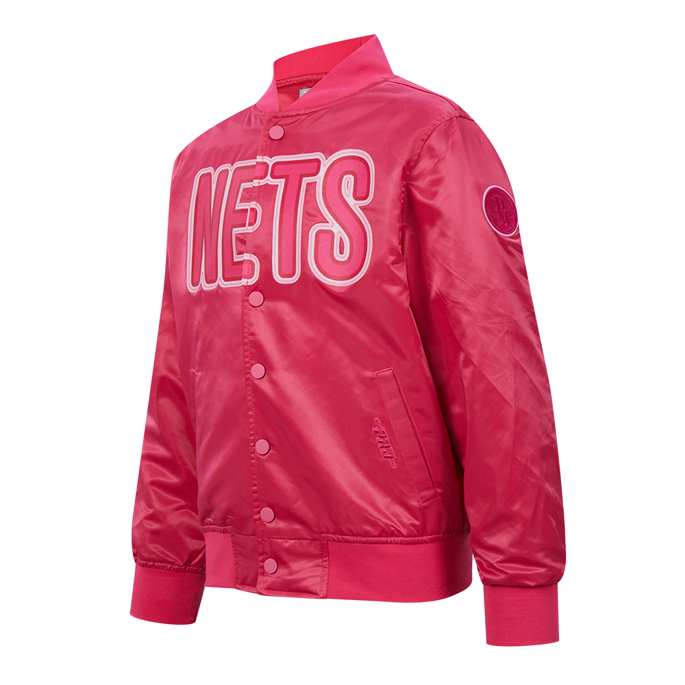 NBA BROOKLYN NETS BLOUSON TRIPLE ROSE EN SATIN POUR FILLE JUNIOR (VIOLET BETTERAVE)