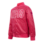 NBA BROOKLYN NETS BLOUSON TRIPLE ROSE EN SATIN POUR FILLE JUNIOR (VIOLET BETTERAVE)