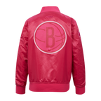 NBA BROOKLYN NETS BLOUSON TRIPLE ROSE EN SATIN POUR FILLE JUNIOR (VIOLET BETTERAVE)