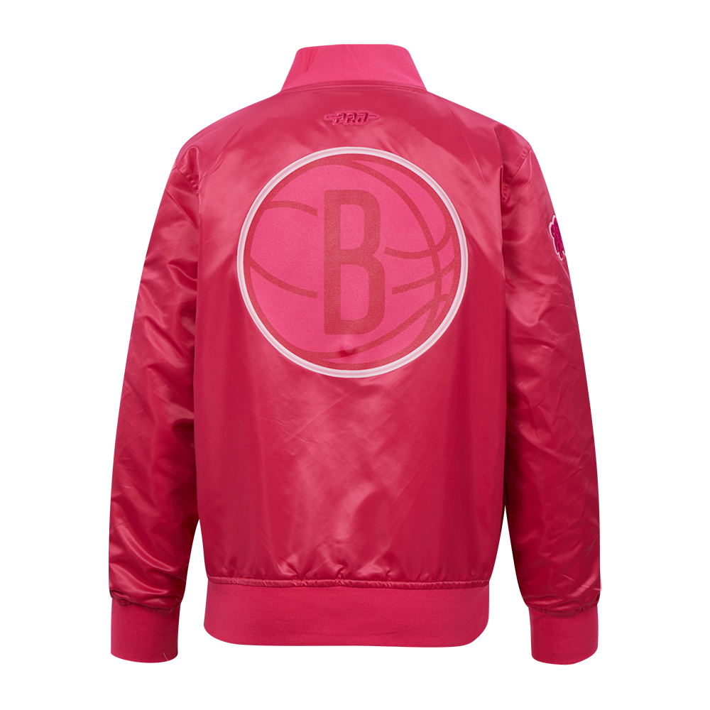 NBA BROOKLYN NETS BLOUSON TRIPLE ROSE EN SATIN POUR FILLE JUNIOR (VIOLET BETTERAVE)