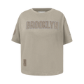 NBA BROOKLYN NETS NEUTRAL T-SHIRT À MANCHES COURTES ET À COUPE CARRÉE POUR FILLE JUNIOR (TAUPE)