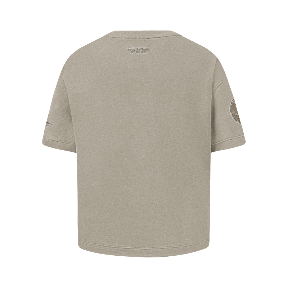 NBA BROOKLYN NETS NEUTRAL T-SHIRT À MANCHES COURTES ET À COUPE CARRÉE POUR FILLE JUNIOR (TAUPE)