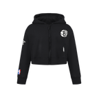NBA BROOKLYN NETS CLASSIC CHANDAIL À CAPUCHON EN MOLLETON À GLISSIÈRE POUR FILLE JUNIOR (NOIR)