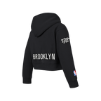 NBA BROOKLYN NETS CLASSIC CHANDAIL À CAPUCHON EN MOLLETON À GLISSIÈRE POUR FILLE JUNIOR (NOIR)