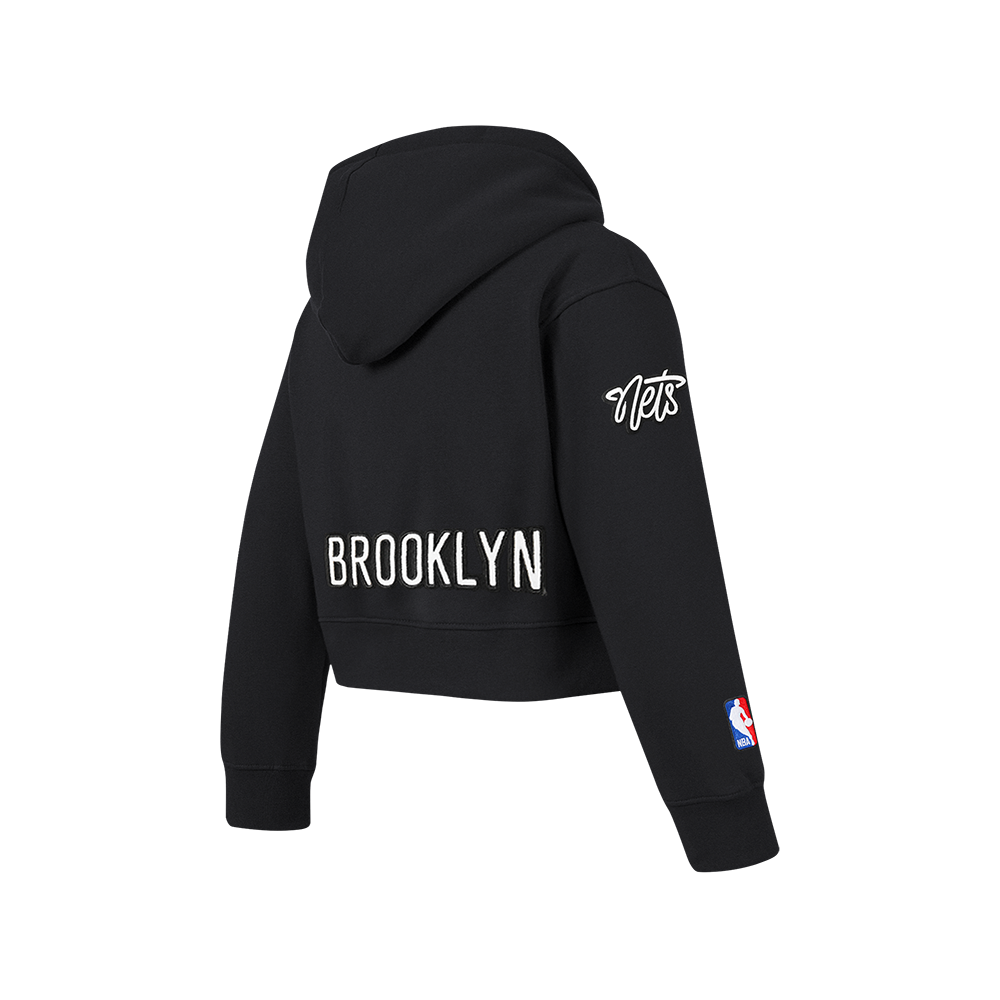 NBA BROOKLYN NETS CLASSIC CHANDAIL À CAPUCHON EN MOLLETON À GLISSIÈRE POUR FILLE JUNIOR (NOIR)