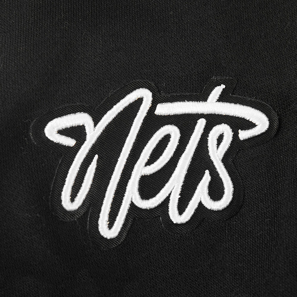 NBA BROOKLYN NETS CLASSIC CHANDAIL À CAPUCHON EN MOLLETON À GLISSIÈRE POUR FILLE JUNIOR (NOIR)