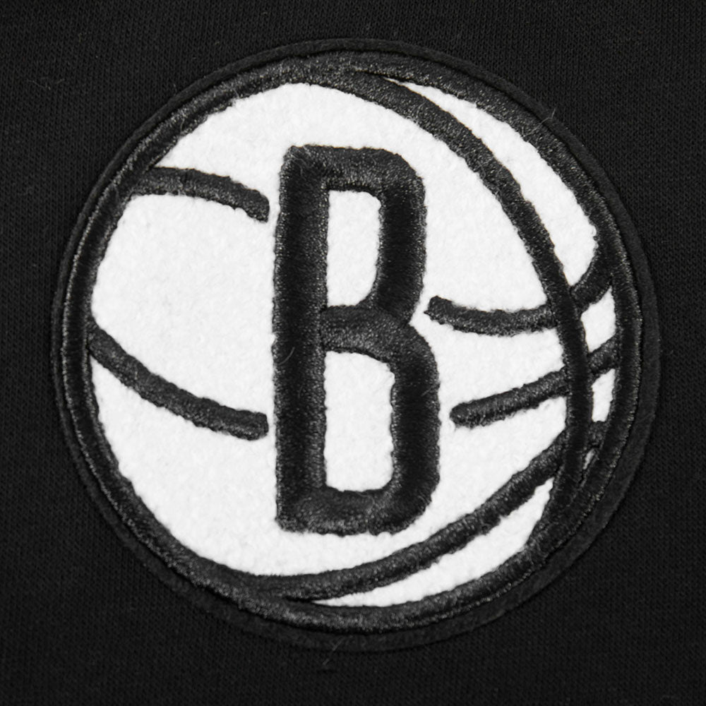 NBA BROOKLYN NETS CLASSIC CHANDAIL À CAPUCHON EN MOLLETON À GLISSIÈRE POUR FILLE JUNIOR (NOIR)