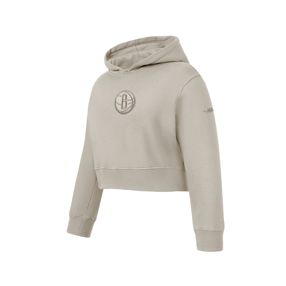 NBA BROOKLYN NETS NEUTRAL CHANDAIL À CAPUCHON EN MOLLETON POUR FILLE JUNIOR (TAUPE)
