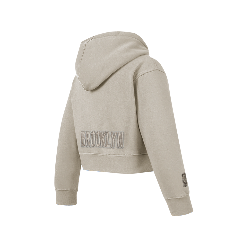 NBA BROOKLYN NETS NEUTRAL CHANDAIL À CAPUCHON EN MOLLETON POUR FILLE JUNIOR (TAUPE)