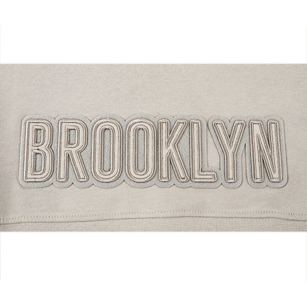NBA BROOKLYN NETS NEUTRAL CHANDAIL À CAPUCHON EN MOLLETON POUR FILLE JUNIOR (TAUPE)
