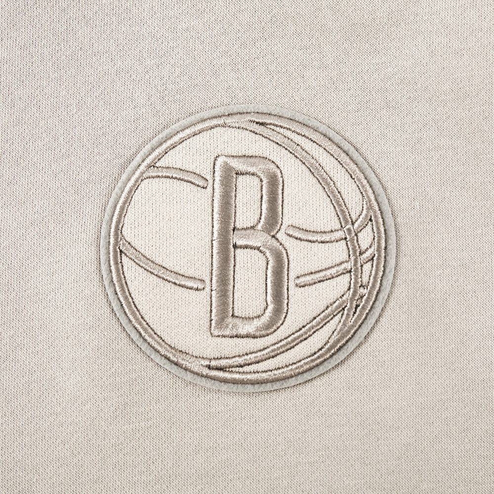 NBA BROOKLYN NETS NEUTRAL CHANDAIL À CAPUCHON EN MOLLETON POUR FILLE JUNIOR (TAUPE)