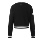 NBA BROOKLYN NETS RETRO CLASSIC BIG GIRL'S RIB FLC CREWNECK (BLACK)